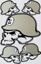 Metal Mulisha Adesivi Teschio ☠️ Grigio Casco Decorazione Officina Mini Moto