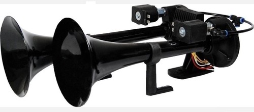 Tromba pneumatica nera doppia - tromba,