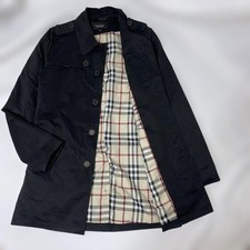 Cappotto uomo Burberry Black Label nero cotone collo soutien Nova Check #EK BCA