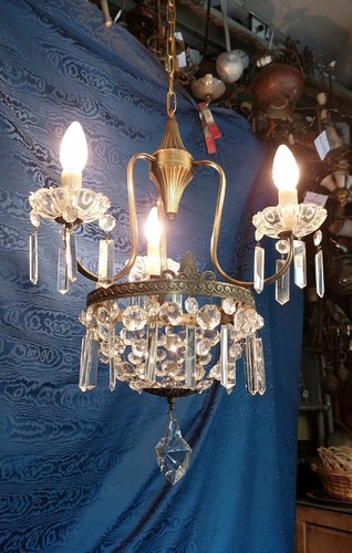 Lampadario anni ottone e - lampadario,