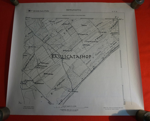 Rara carta mappa metaponto - rara, 3