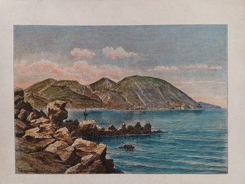 Xilografia lipari monte - monte, pilato