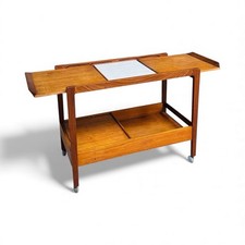 REMPLOY CARRELLO BEVANDE TEAK GIN BAR METÀ SECOLO RETRÒ C1960s DUE LIVELLI