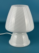 Lampada Da Tavolo A Fungo Vetro Murano 25cm Spirale Modernariato Design 1970
