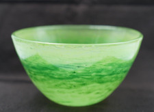 Ciotola artistica verde Ekenas Glasbruk Svezia vetreria firmata e numerata