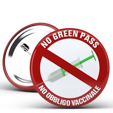 Spilla 35mm Spilletta Distintivo NO VAX No Green Pass No Vaccino Vaccinazione 