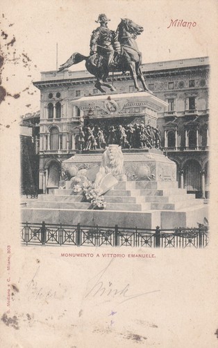 Cartolina milano monumento - cartolina,