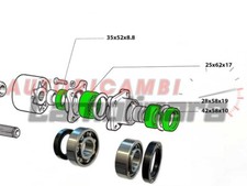 KIT CUSCINETTI Ruota posteriore Fiat 850 per 4108543 4121599 vkba595 614172 6305