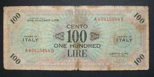 100 lire 1943 allied - 100,