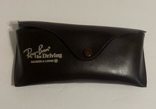 Ray-Ban vintage per guida Bausch & Lomb custodia in pelle rigida marrone.