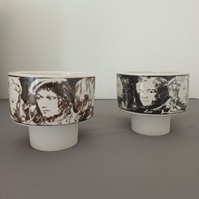 COPPIA TAZZE PIETRO ANNIGONI MARCHIATE PORCELLANE D'ARTE EVA SUD VINTAGE