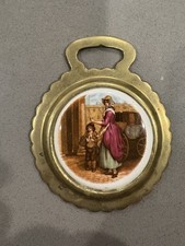 Cavallo porcellana inglese BB design registrato vintage ottone. Design Vittoriano