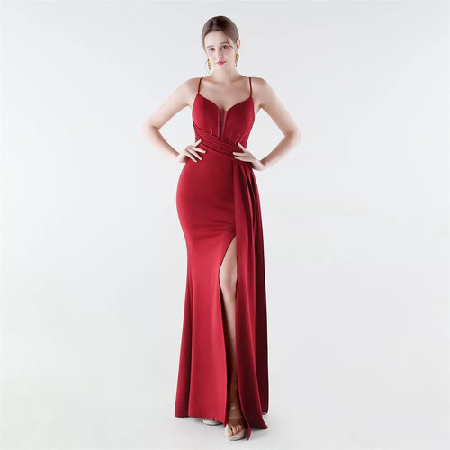 Vestito rosso vino elegante - vestito,