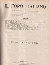IL FORO ITALIANO 1952 AA.VV