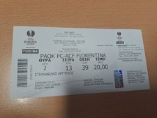 PAOK SALONICCO FIORENTINA EUROPA LEAGUE 14/15 TICKET BIGLIETTO