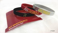 BRACCIALETTI AS ROMA in SILICONE MODA MADE IN ITALY GOMMA OneSize Unisex 3pezzi