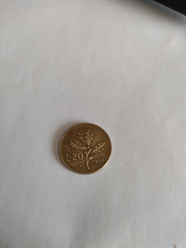 Moneta lire del 1957 - lire, 20