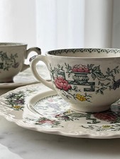 Set di due da the in ceramica inglese vintage Chinese Garden firmato Crown Ducal