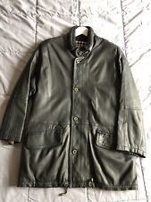 BURBERRY - Giaccone in pelle colore Petrolio tg 50 Con interno foderato