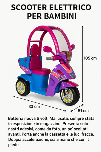 Moto elettrica bimba rosa - moto,