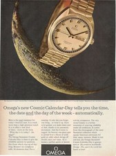 OMEGA SEAMASTER COSMIC CALENDAR-DAY Pubblicità 1 pagina 1969 OROLOGIO 