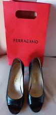 salvatore ferragamo Scarpe Open Toe Nero Numero 38.5 Tacco Decollete Usate