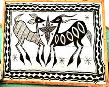 CERBIATTI AFFRONTATI - ARAZZO