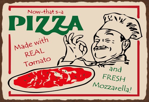 Targa latta 20x30 pizza - in,