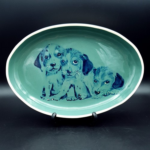 Puppy dog ceramic oval - puppy, serving