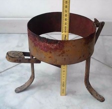 TRE PIEDI CON PEDALE ANTICO TRESPOLO IN FERRO ARTIGIANALE RIVETTATO EPOCA F.800 