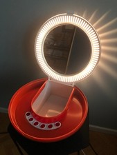 Coiffeuse lumineuse vintage Prisunic Flair Fermigier blanc/orange 70'S