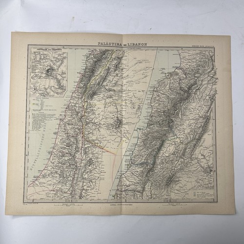 Mappa palestina libano stieler - palestina,