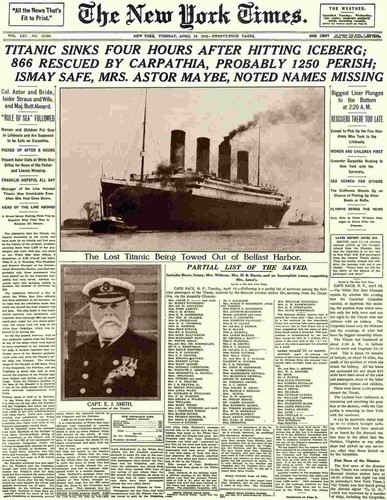 Rms titanic sinks - rms,