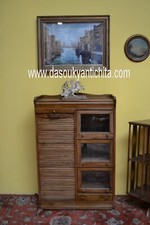 Schedario stile inglese a serranda e vetrina