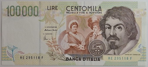 100000 lire caravaggio - lire, ii