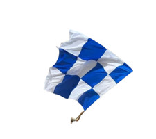 bandiera bianco azzurro gent , poliestere 2x3m a scacchi cucito completo di asta