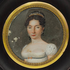 Antichi Dipinti - Coppia Di Miniature - Epoca '800 - Coniugi - Datate 1819