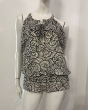 JASPER CONRAN Maglia blusa bianca fantasia multicolore Tg EUR 42