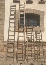 Antica scala a pioli in legno massello artigianale giardino portasciugamani