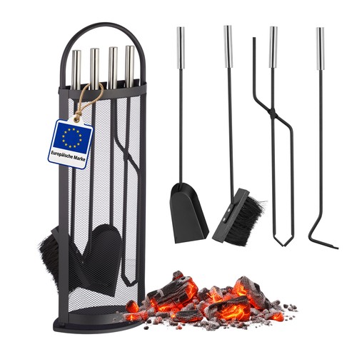 Set attrezzi camino nero - , 5