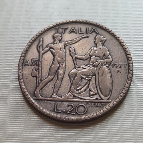 Moneta lire littore 1927 - 20,