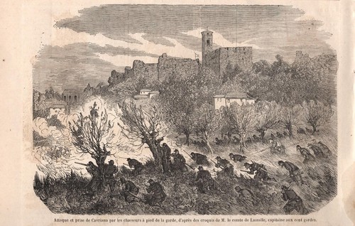 Stampa antica battaglia - antica, di