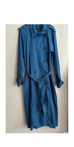 Trench coat blu doppiopetto