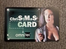 Carta Servizi ChriStMaS CARD Omnitel Megan Gale da Collezione Vintage Anno 2000