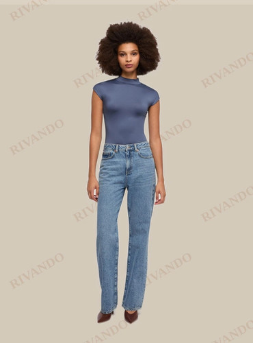 Jeans straight blu denim - , medio