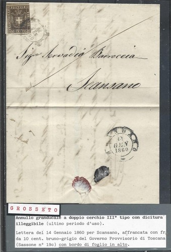 1860 toscana 10c - 10c, grigio