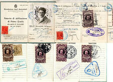 tessera PATENTE GUIDA AUTO PRIMO GRADO MARCA DA BOLLO 1935 36 37 38 39 40 41