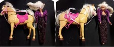 GG- GIOCO CAVALLO COMPLETO DI BRIGLIE E SELLA + BAMBOLA BARBIE MATTEL - SBX