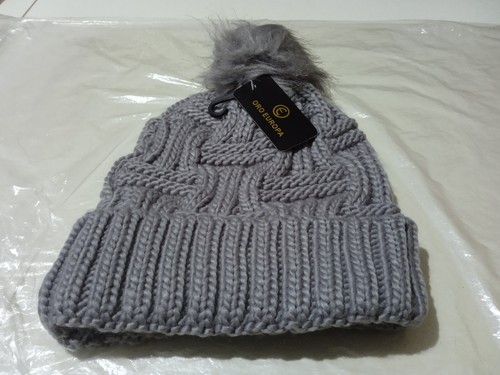 Berretto grigio con pom - , pon