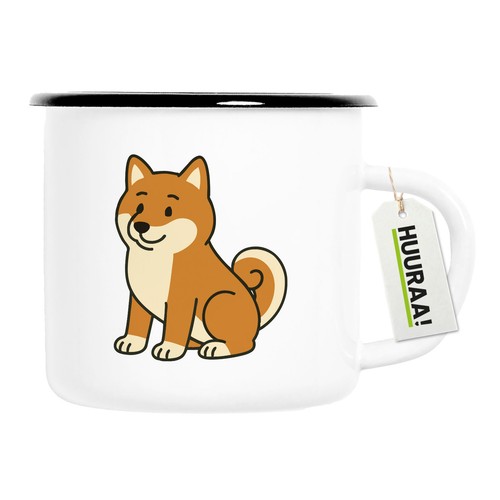 Tazza smaltata shiba inu - tazza,